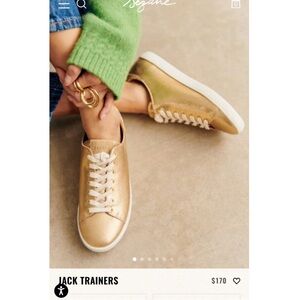 Sezane Gold Leather Sneakers